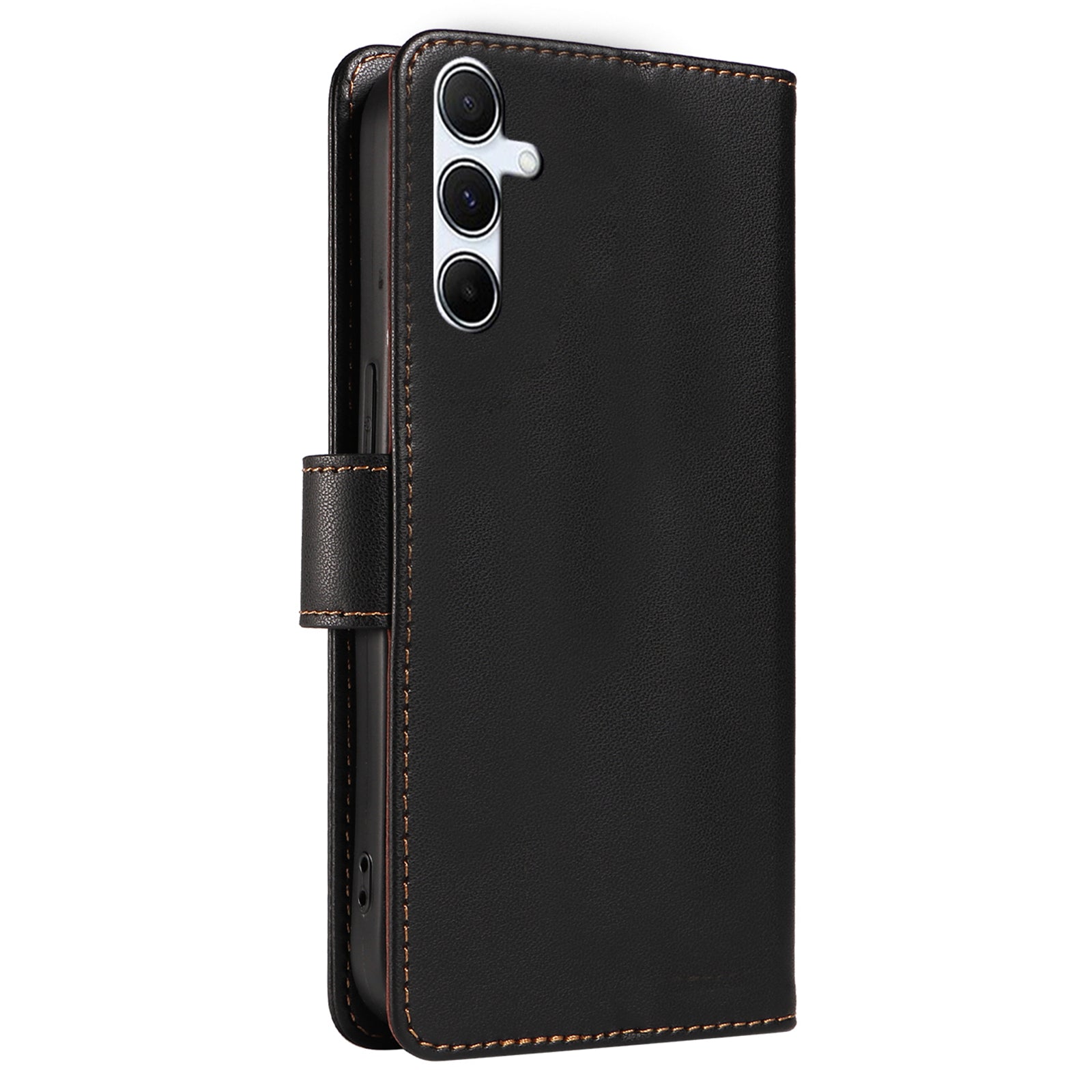 For Samsung Galaxy A16 4G / 5G Case RFID Blocking PU Leather Wallet Flip Phone Cover with Wrist Strap - Black For Samsung Galaxy A16 4G / 5G Case RFID Blocking PU Leather Wallet Flip Phone Cover with Wrist Strap - Black